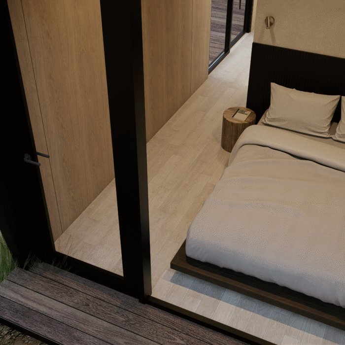 Acabados interiores premium de una cabaña ABITA